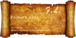 Felbert Lili névjegykártya