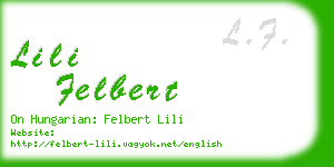 lili felbert business card
